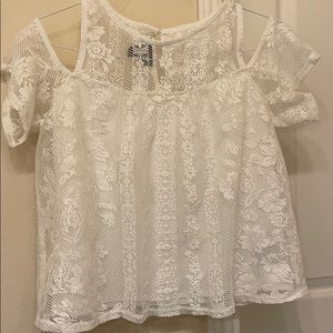 flowy lacy off the shoulder top